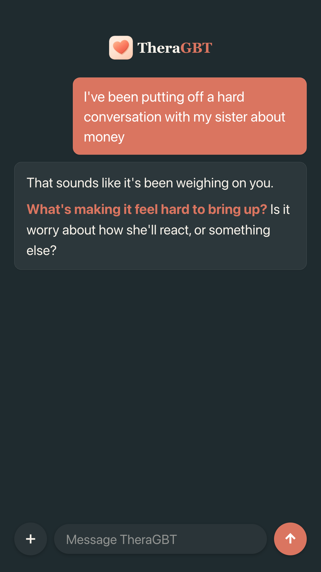 Simple supportive conversation